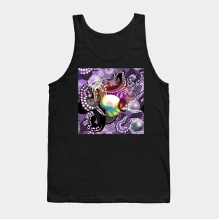 Purple and black octopus tentacles iridescent seashell rainbow bubble shimmer Tank Top